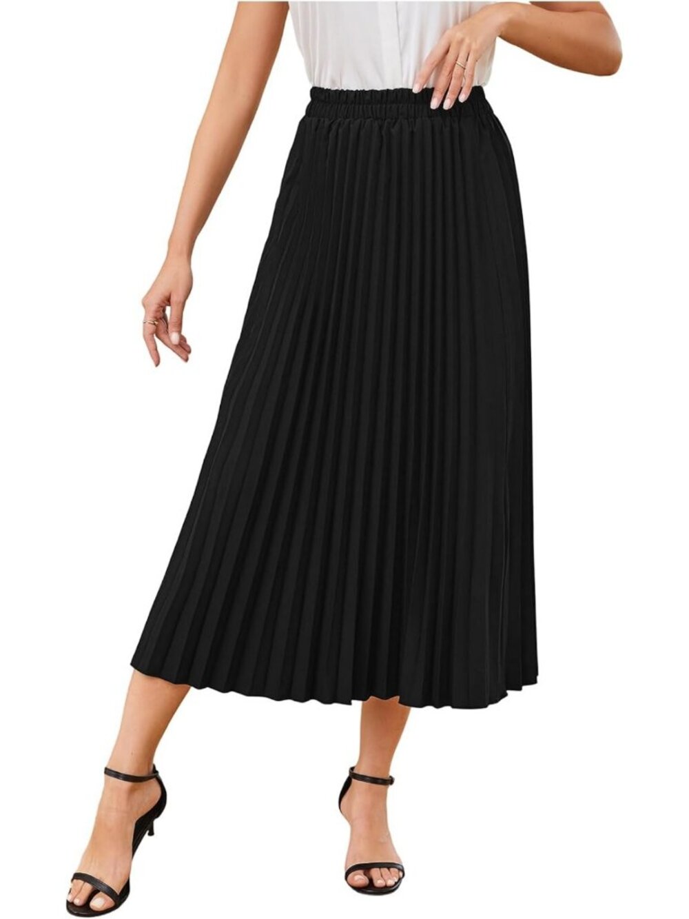 Casual Solid Longline Pleated Skirt for Women - Versatile & Stylish Everyday